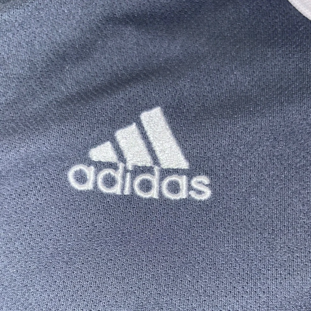 Adidas Men's Charcoal and White Polo Shirt